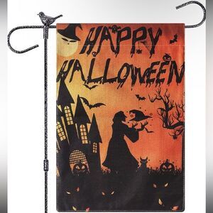 Halloween Garden Flag 12 X 18 Inch Double Sided Jack O'lantern Ghost Bats Yard O